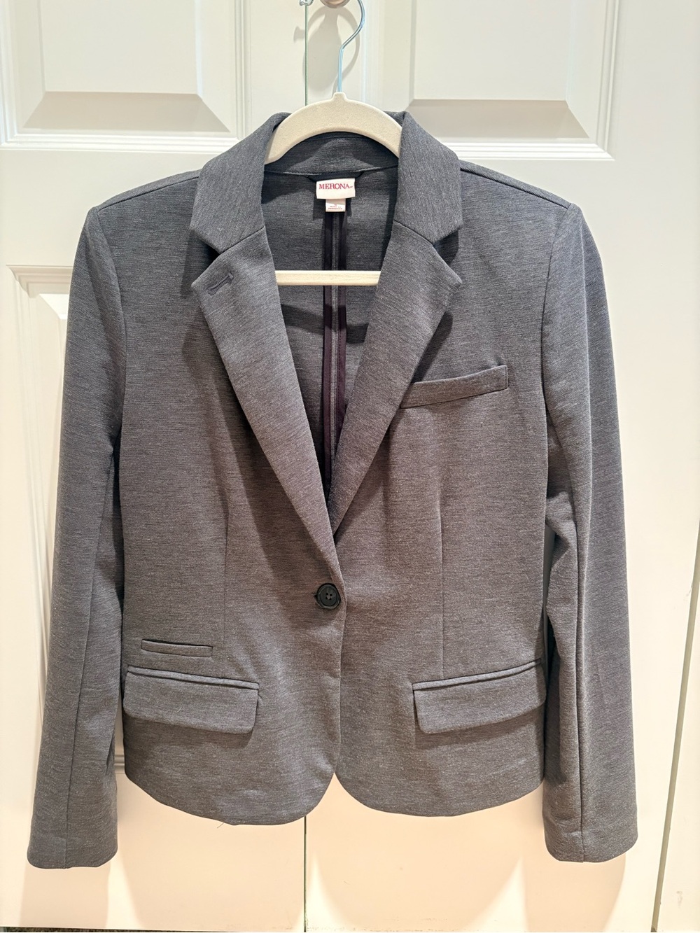 Merona Women's Gray Single-Button Notch-Lapel Blazer